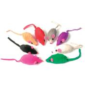 8 souris en fourrure, jouet pour chat, multi couleur