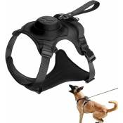 Harnais gilet tout-en-un pour chien, laisse rétractable à verrouillage automatique, harnais réglable respirant pour animal de compagnie pour chiens,