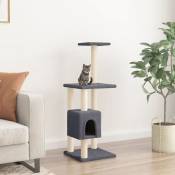 Arbre à chat Maison pour chat avec griffoirs en sisal Gris foncé 104 cm vidaXL