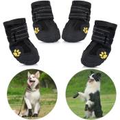 Bottes pour chien de protection, Lot de 4 étanche Chaussures de chien pour chiens de taille moyenne et grande - Noir(5)