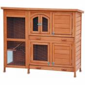 Cage Clapier pour lapins 122x42,5x104 cm Modèle- Miette 082 marron