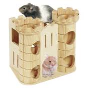 Château robin en bois pour hamster et souris. petit