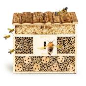 Hôtel à insectes - Blumfeldt -Bambuswald - Abri pour abeilles et insectes -Toit plat - En bois