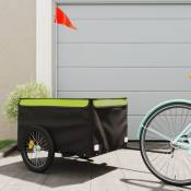 Vidaxl - Remorque pour vélo noir et vert 45 kg fer