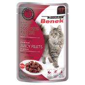 Lot Super Benek Filets en sauce 56 x 85 g pour chat - bœuf