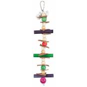 Trixie - Jouet avec corde & perles, bois/cuir, multicol. 28 cm, multicolore