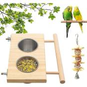Bol d'alimentation pour oiseaux en acier inoxydable