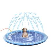 PawHut Piscine tapis à jet d'eau pour chien pliable facile à transporter PVC 150 cm de diamètre bleu Aosom France