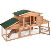 Tectake - Clapier à Hamster, Petits Rongeurs En bois 226 x 77 x 95,5 cm - marron