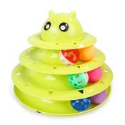 Xinuy - 1 rouleau de jouet pour chat, 3 niveaux avec six balles colorées, jouets pour chaton pour chats d'intérieur, jouets pour chat pour chats