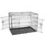 Cage Transport Chiens Pliable 2 Portes - L 106 x l