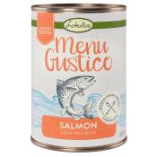 Lukullus Menu Gustico saumon, carottes, luzerne, épinards