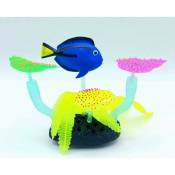 1 Décoration Aquarium fluo poisson bleu 14 x 5 x 9 cm couleur aléatoire. - Flamingo - Multicolor