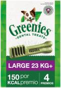 Snack dentaire naturel pour grands chiens 4 Bâtonnets Greenies