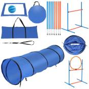 Swanew - Agility sport pour chiens équipement complet obstacles, tunnel, slalom, zone repos + sac de transport