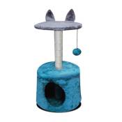 Arbre pour chat griffoir coloris bleu - Longueur 35 x Profondeur 56 cm. -JUANIO-