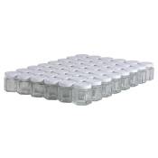 48 pots verre hexagonaux 50g (47 ml) avec couvercles to 43 - Plusieurs modèles disponibles - Blanc