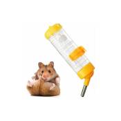 Abreuvoir Biberon Bouteille Distributeur d'eau en Plastique pour Lapin Hamster Petits Animaux jaune