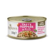 Applaws Taste Toppers en bouillon 6 x 156 g pour chien - poulet, saumon, potiron, carottes, petits pois