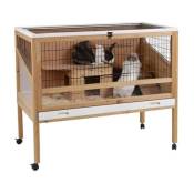 kerbl cage de petits animaux indoor deluxe 115 x60 x92,5 cm bois 82725