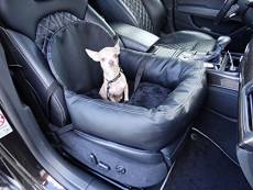Knuffliger Leder-Look Autositz für Hund, Katze oder