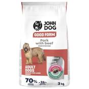 John Deere - john dog Good Form Adult porc et bœuf de moyenne et grande race - nourriture sèche pour chiens - 3 kg