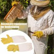 Paire de gants d'apiculture élastiques manches longues