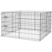 PawHut Parc enclos modulable pour chiens lapins rongeurs clôture pour petits animaux intérieur et extérieur 76 x 61 cm noir