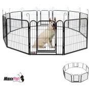 Puppy Run - Banc pour chien - Parc pour chien - Parc pour chiot avec 12 panneaux de chenil - Acier -60 x 60 cm - Maxxpet