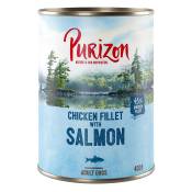 24x400g Purizon Adult saumon, épinards, noix de coco - Pâtée pour chien