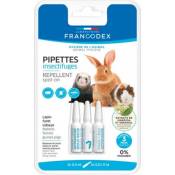 3 Pipettes Insectifuges. Lapins, Furets et Cobayes.