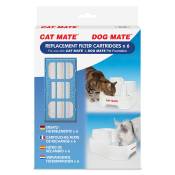 6x filtres de rechange Cat Mate 2L pour chien et chat