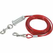 Animallparadise - Cable d'attache et ressort 3 mètres pour chien Rouge