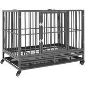 Cage pour chiens avec roues Acier 92x62x76 cm - Vidaxl