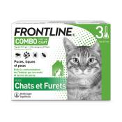 Combo Frontline® 3 pipettes Spot-on Chat contre puces,