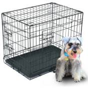 Kinsi - Cage pour chien, 24 pouces, fer, pliable, avec