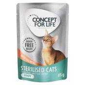 12x85g Sterilised Cats saumon en sauce Concept for Life Sachets pour chat