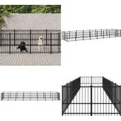 Chenil d'extérieur pour chiens Acier 15,02 m² - chenil