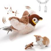 Gotrays - Jouet interactif pour chat avec catnip rechargeable buzz beat Bird (ne vole pas) pour chat d'intérieur, activation tactile, jouet de sport
