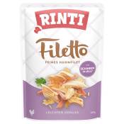 Lot RINTI Filetto en gelée 48 x 100 g pour chien - poulet, jambon