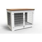 MaxxPet Cage pour chien en bois 106x60x77 cm - Caisse pour chien - Cage pour chien pour la maison - Niche pour chien - Blanc - white