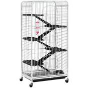 Cage pour Rongeurs Blanche 64 x 44 x 131 cm Cage pour Furets/écureuils/Chinchillas - Yaheetech