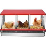 Ej.life - Nichoir à poulet à 3 compartiments, boîte de ponte robuste et bien ventilée pour la collecte des œufs