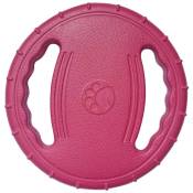 Ensoleille - Frisbee en caoutchouc dur flottant pour chiens diamètre 20 cm(rose rouge)