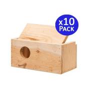 Suinga - Cage à oiseaux en bois 20x10x10 cm (Pack 10)