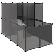 Cage pour petits animaux Noir 142x74x93 cm PP et Acier