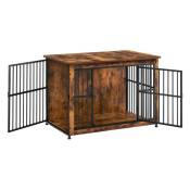 Feandrea - Meuble Cage Pour Chien, Table d'Appoint, Niche Moderne pour Chiens jusqu'à 32 kg, Cage Solide pour Chien avec Fond Plein, Maison de Chien