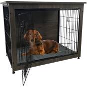 Maxxpet - Cage pour chien en bois - 69x51x60 cm - Banc pour chien - Cage pour chien pour la maison - Niche pour chien - Maison pour chien - Marron