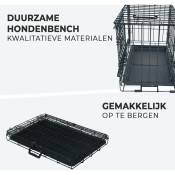 Maxxpet - Cage pour chiens avec porte coulissante - Pliable - Cage pour chiens - Cage de voyage - 50x30x36cm - Noir - Black
