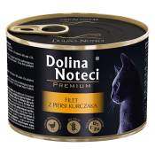 12x185g, Dolina Noteci Premium, filet de poitrine de poulet, nourriture humide pour chats
